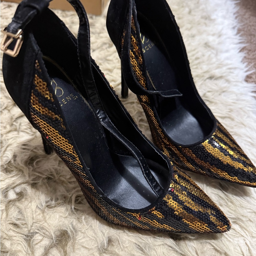 Black and Gold Women's Heels